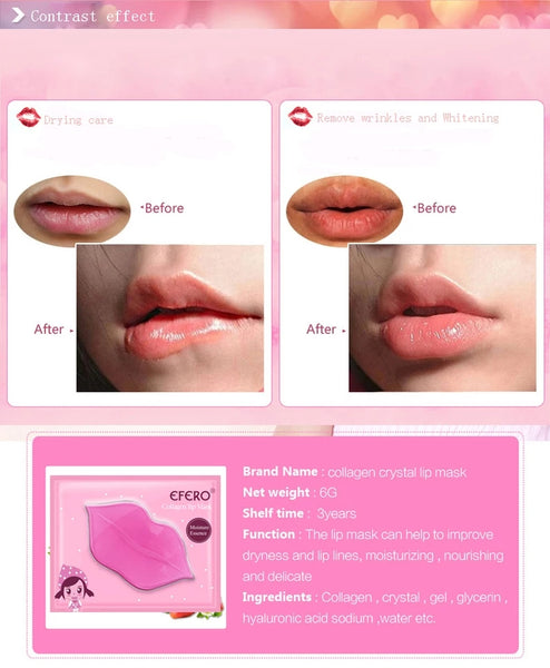 Rose lèvre collagène masque tampons Patch hydratant Anti-âge exfoliant soins des lèvres
