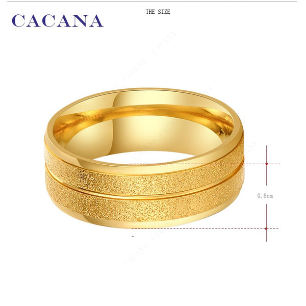 CACANA anneaux en acier inoxydable pour femmes Double personnalisé bijoux de mode en gros NO. R21