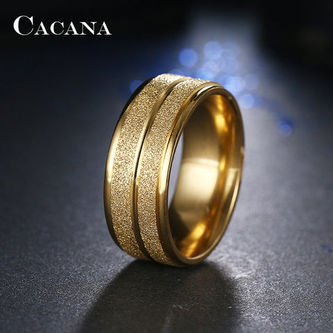 CACANA anneaux en acier inoxydable pour femmes Double personnalisé bijoux de mode en gros NO. R21